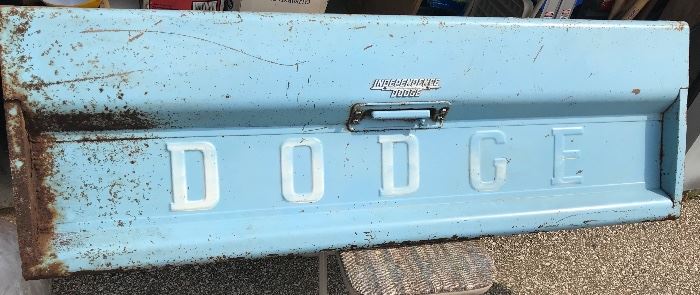 1955 Dodge Tailgate powder blue-with Dealership emblem Independence Dodge
