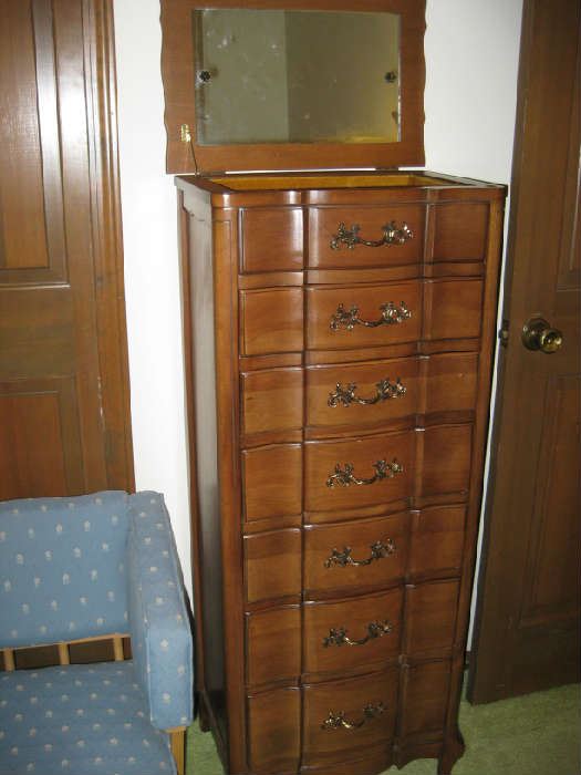 heavy solid wood jewelry armoire
