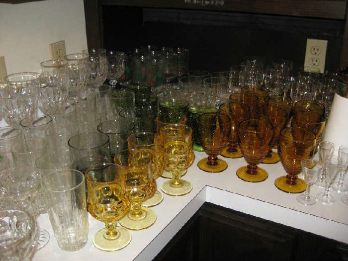 all sizes and colors of stems, tumblers, signed Lenox crystal