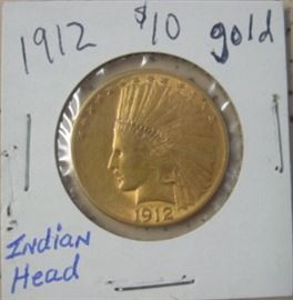 1912 Gold $10.00 Indian Head Coin