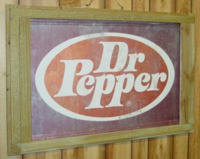 1950's - 1960's Metal Dr Pepper Sign - 20" x 35"