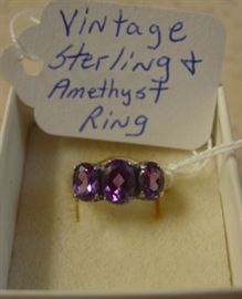 Vintage Sterling & Amethyst Ring