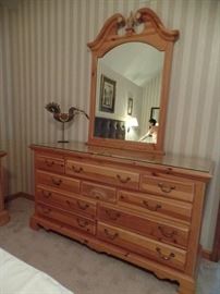 Broyhill bedroom set - Queen four poster bed, Ladies dresser w/mirror,  2 night stands and Armoire