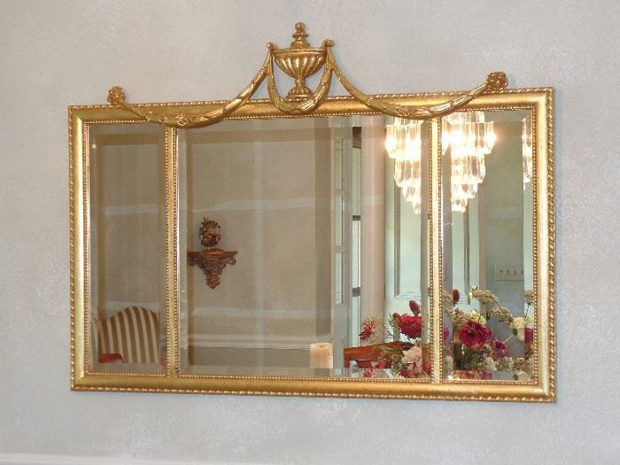Stunning, formal   gold tone mirror 