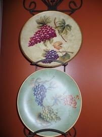 2 of 6 beautiful fruit plates  and wall holders