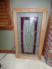 1 of 2 matching stain glass