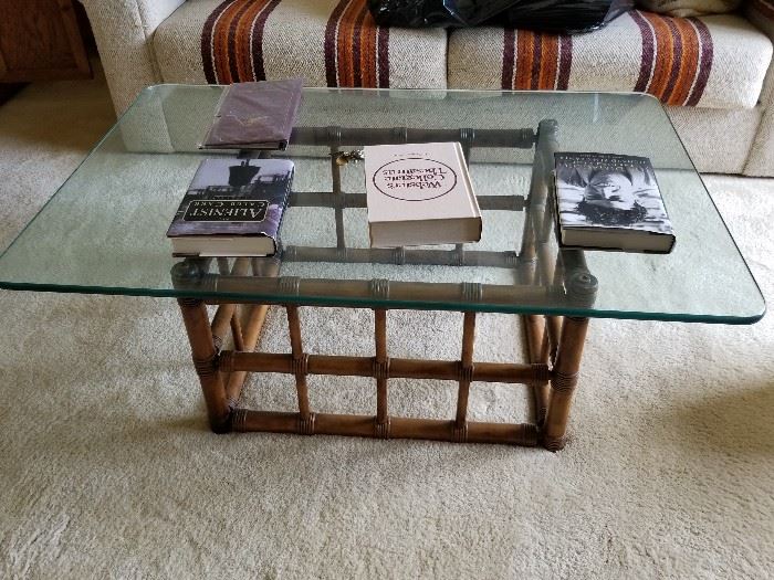 Vintage Bamboo & glass coffee table