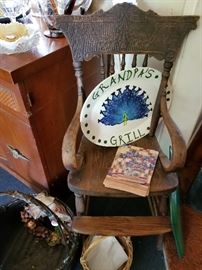 Antique carved high chair