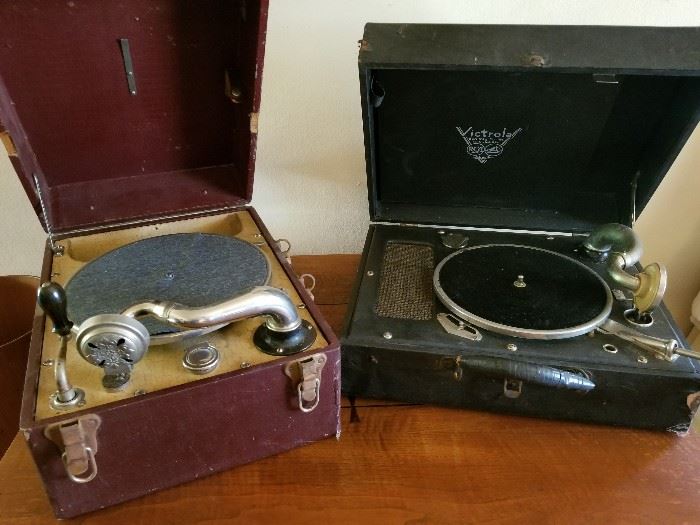 Victrola suitcase record players