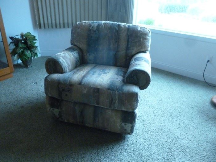 One of two accent chairs.