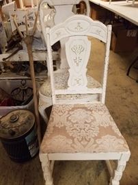 Distressed white chair