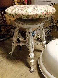 Distressed piano stool