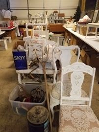 Lots of white distressed furnishings