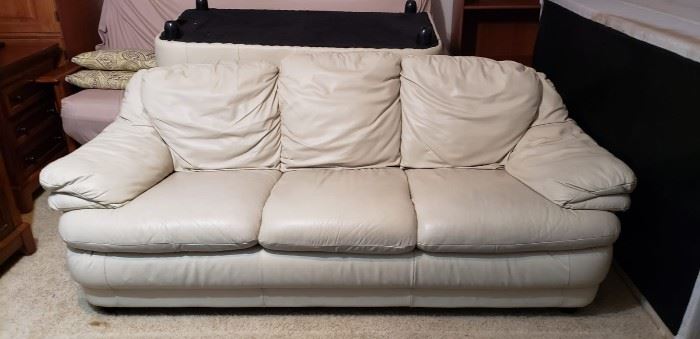 Off white leather sofa