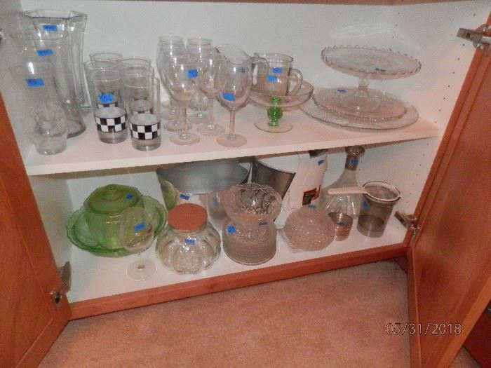 Another cabinet with useful and some rare glassware