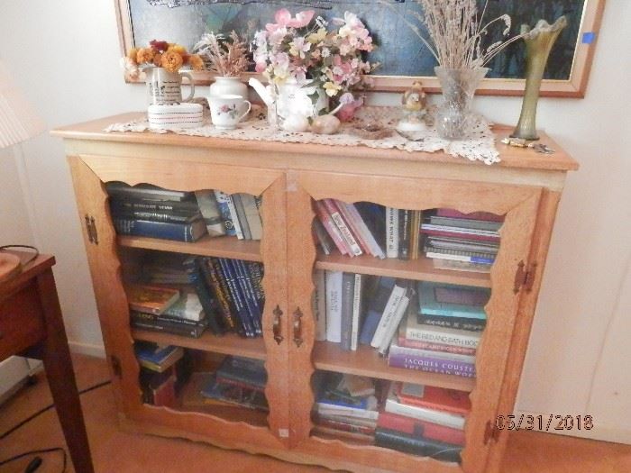 Solid Maple Bookcase / Display Cabinet with glass doors