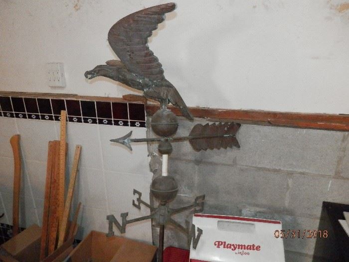 Copper Eagle weathervane with adjustable roof angle mount