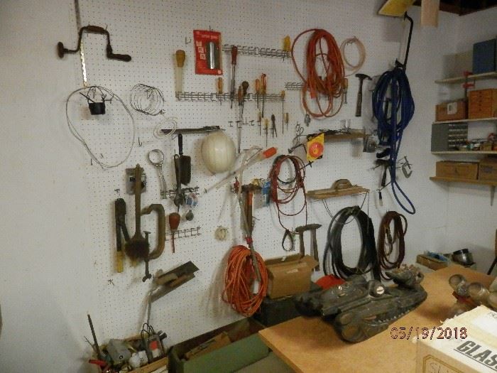 Wall of tools....There is a workshop and it has lots of tools