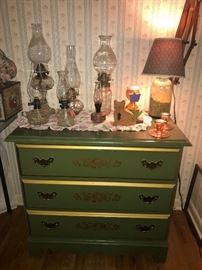 Stenciled Furniture, Oil Lamps