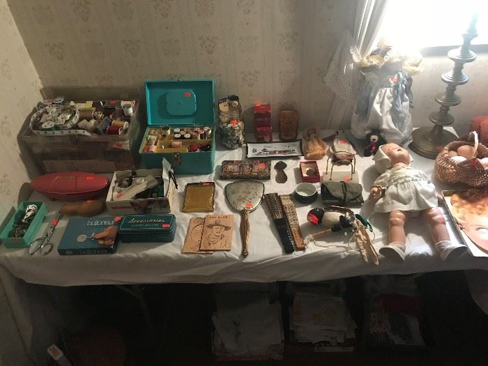 Sewing items, Dolls