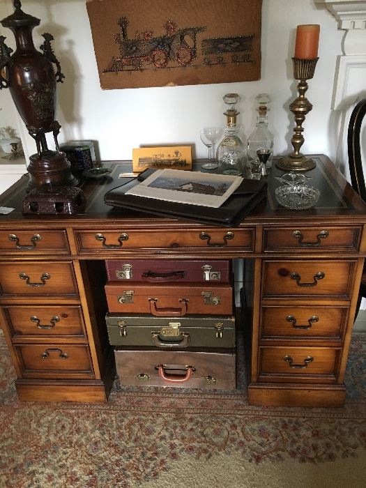 Sligh leather top desk