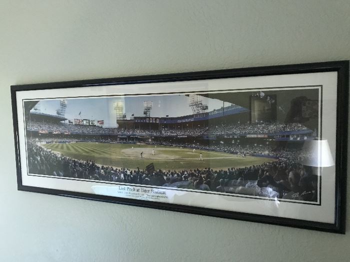 Panoramic  Framed Photo of the Last Pitch at Detroit Tigers Field