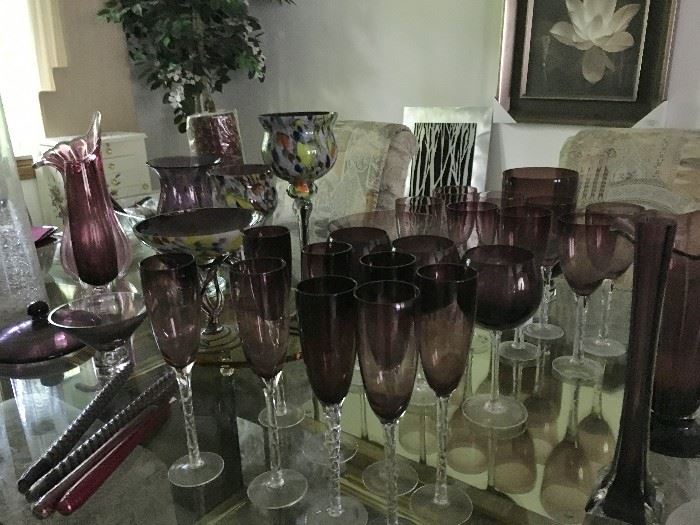 Lovely collection of amethyst glassware!
