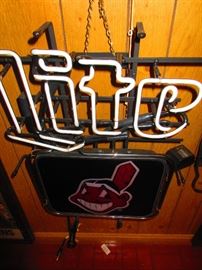 Cleveland Indians Miller Light Neon 