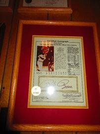 Certified Autograph of Pete Rose