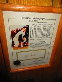 Certified Autograph of Yogi Berra