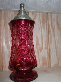 Cranberry Flashed Stein 