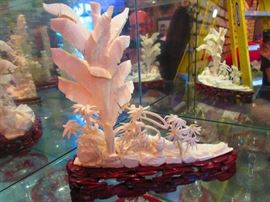 Verso of Large Carving of Quan Yin Under Palm Tree