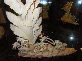 Verso of Large Carving of Quan Yin Under Palm Tree