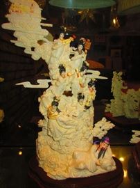 Colossal  Hand Carving of Geisha on Mountain