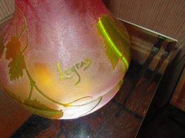 Signature of Leaf-Motif Vase Signed Legras