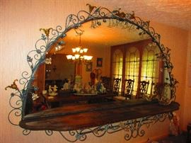 Colossal Iron & Mirror Wall Shelf