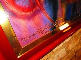 Signature of Large Enameled Plaque on Copper by Bernard Seguin-Poirier