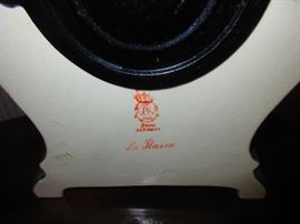 Markers Mark on Verso of Antique Porcelain Mantle Clock