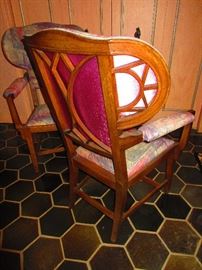 Verso of Vintage Oak Chairs