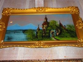 German Reverse Painting on Glass