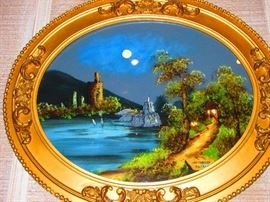 German Reverse Painting on Glass