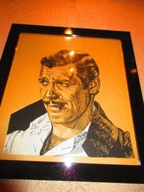 Framed Clark Gable Artwork 