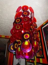 MOD Light Fixture/Chandelier of Poured Acrylic Disks
