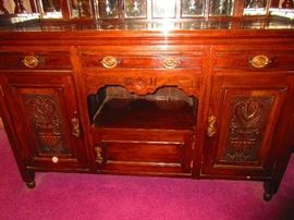 Detail of Antique English Bar with Leaded Glass Windows