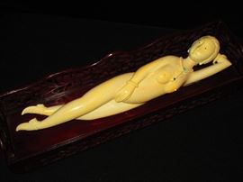 Hand Carved Chinese Reclining Beauty