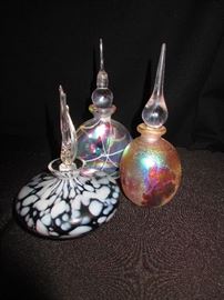 Group of Art Glass Perfume Bottles
