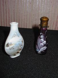 Snuff Bottle and Victorian Vinaigrette Bottle