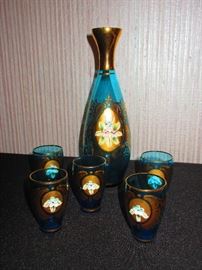 Mid Century Enameled Drink Set