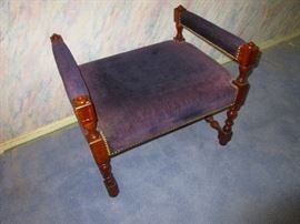 Antique Bench in Purple Velvet