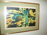 Original Silk screen on paper, "Shade Tree" Joan Benkoff